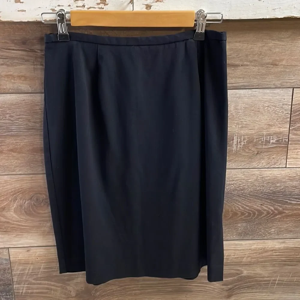Michelle New York Skirt Womens Size 8 Black Pencil Skirt With Small Slit Vintage